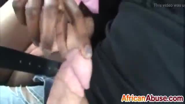 Experienced blonde slut helps african chick ride big white dick