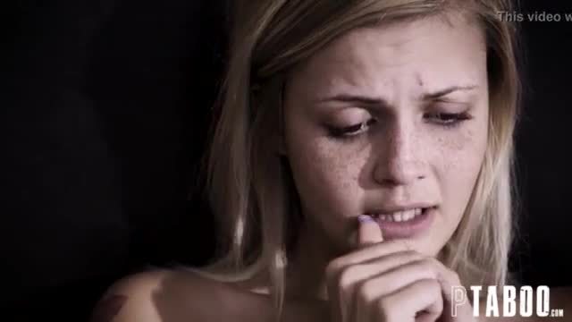 Woman in clothes stare at guy masturbating