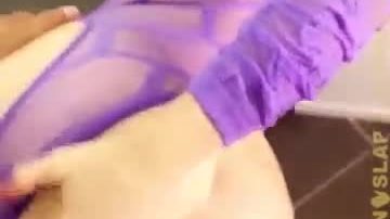 Milky load jerks julias mouth and dripped onto her big tits