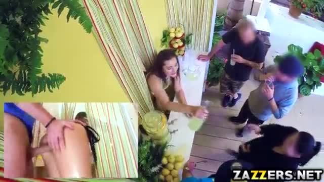 Lemonade girl dani daniels serves to customers while jessy plays with her pussy