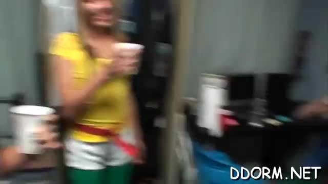 Smoking college babes are having orgy pleasure