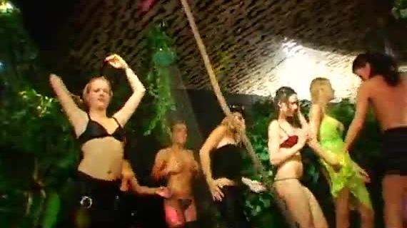 Ribald group sex with appealing beauties