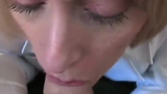 Milf visits him at office asking for cum facial